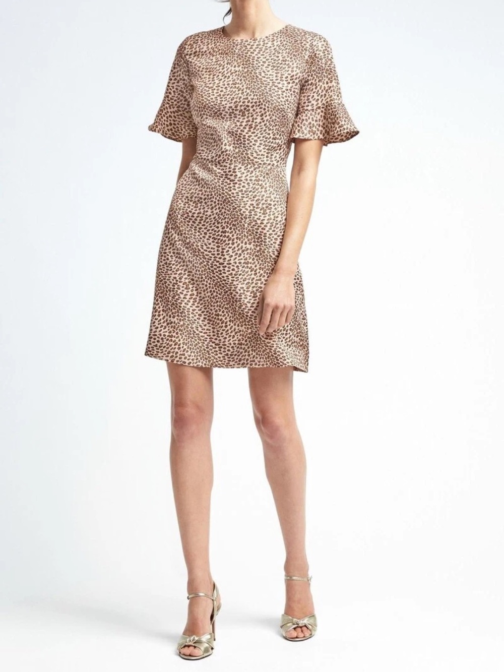 Banana Republic Beige and Brown Leopard Dress